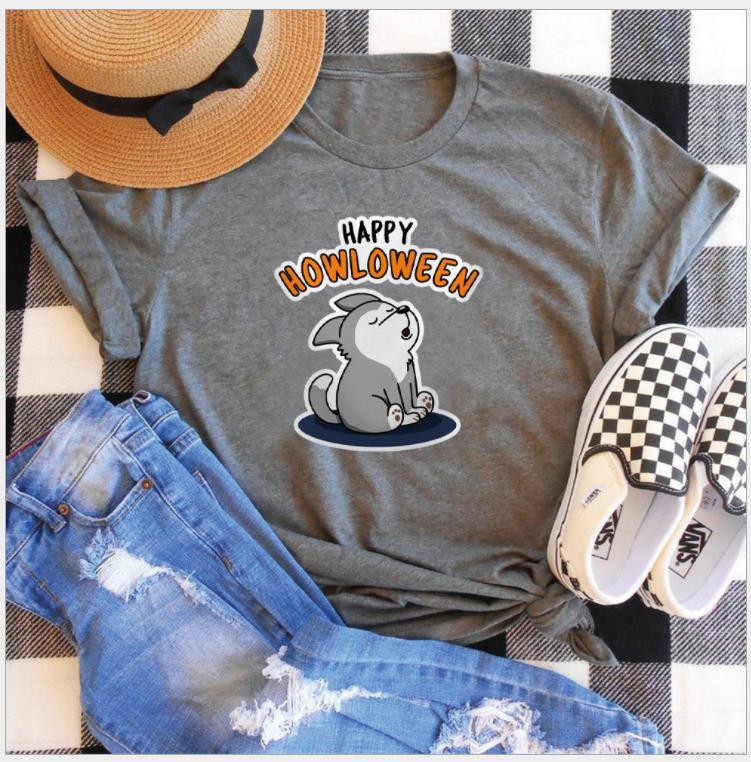 Frauen Grafik T-Shirt mit verspieltem Halloween Hundedesign Drune