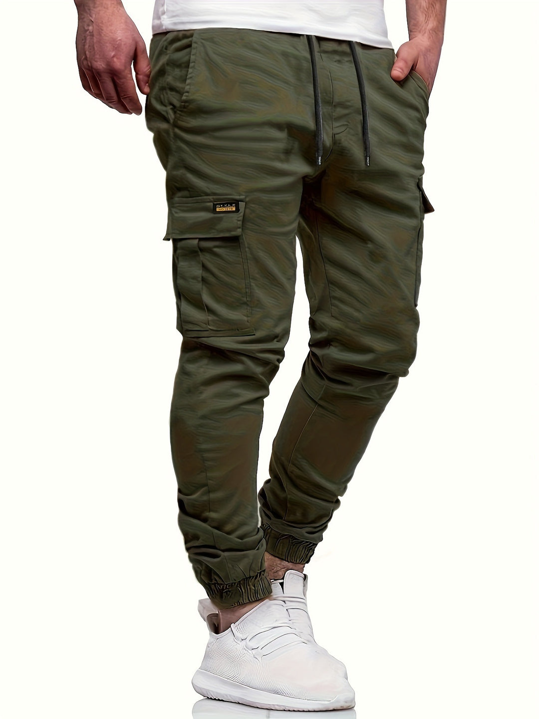 Herren Slim‑Tapered Utility‑Cargohose im Joggerstil mit Klapp- und Reißverschlusstaschen Drune