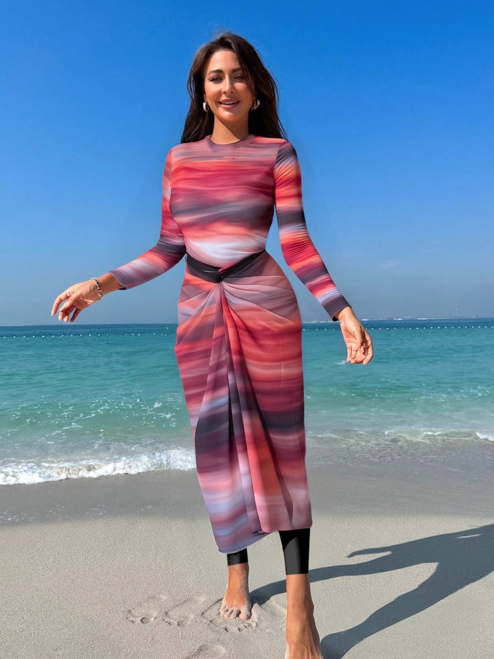 Damen eleganter Strandanzug mit Wickeloptik Drune