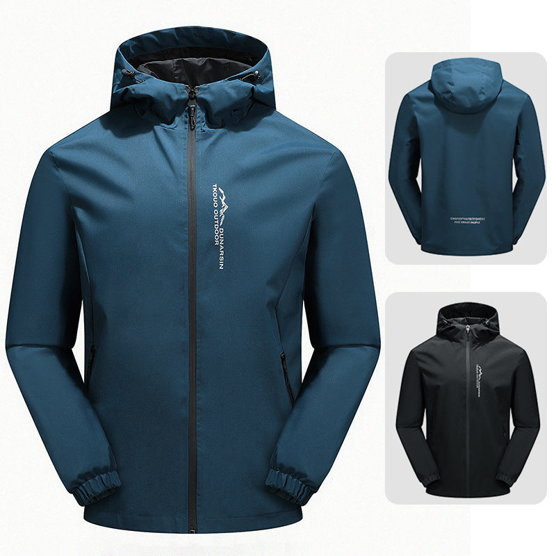 Herren Ultraleichte Regenjacke mit Kapuze, wasserabweisender Membran und getapten Nähten Drune