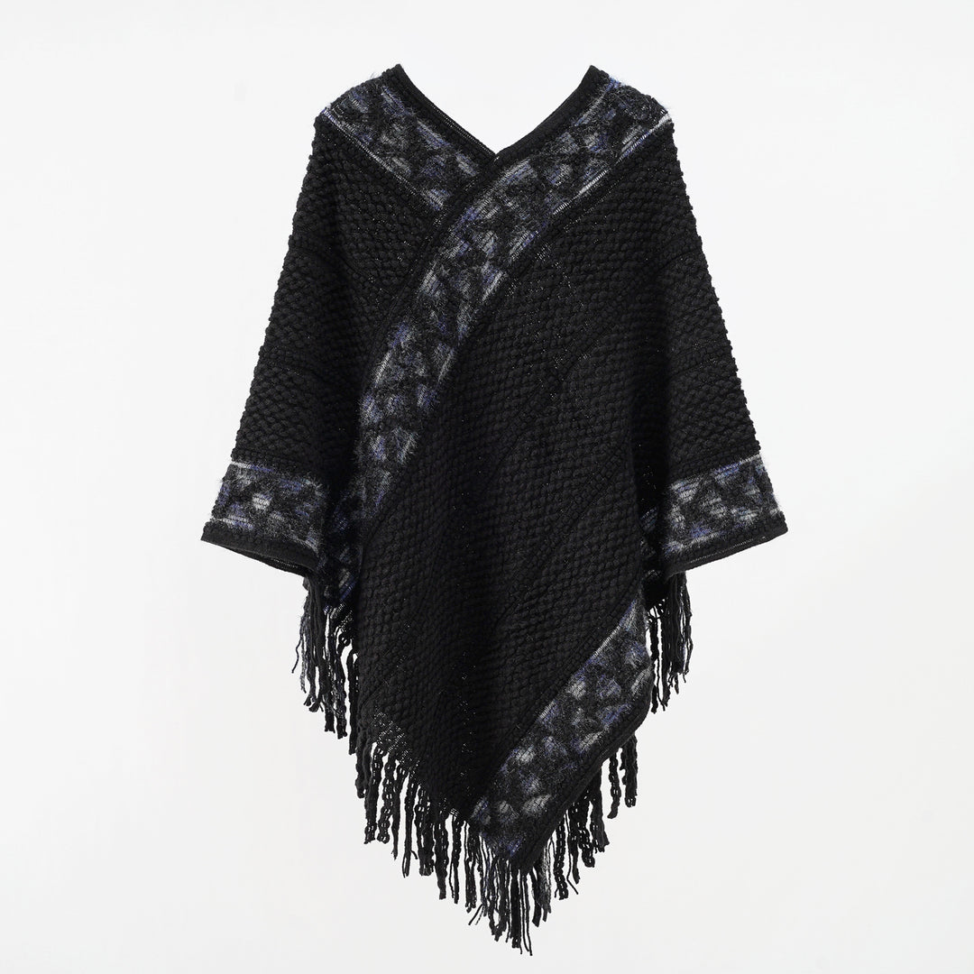 Damen Oversize-Strickumhang mit strukturierter Waffelstrick-Optik und Zopfbordüre Drune