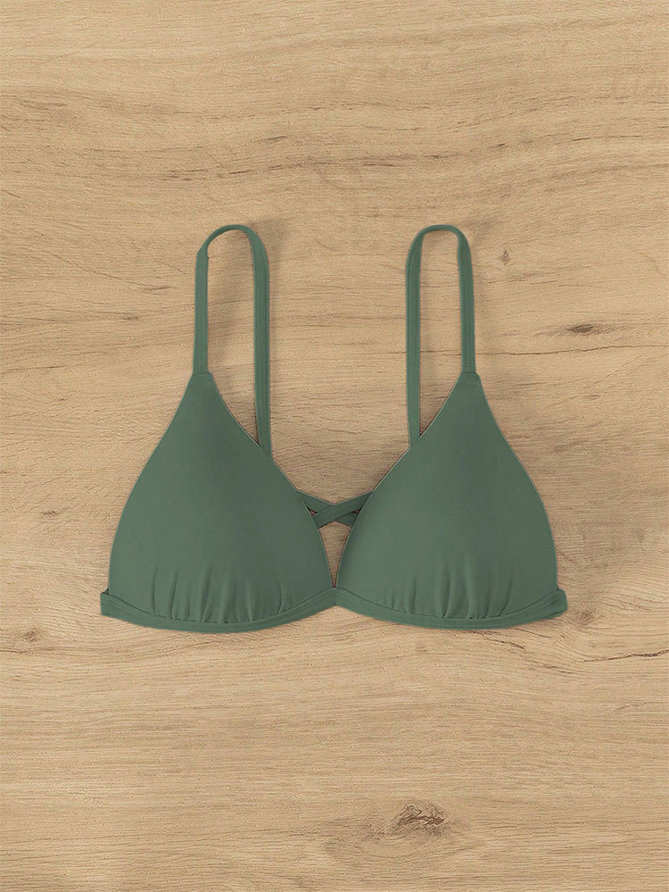 Damen Triangel-Bikini mit hohem Beinausschnitt und verstellbaren Trägern Drune