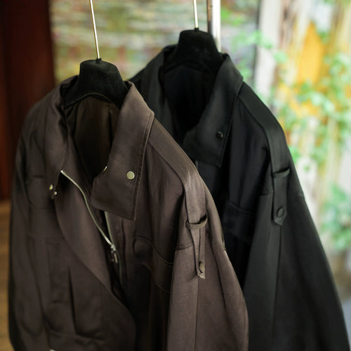 Damen elegante Utility-Jacke mit hohem Kragen Drune