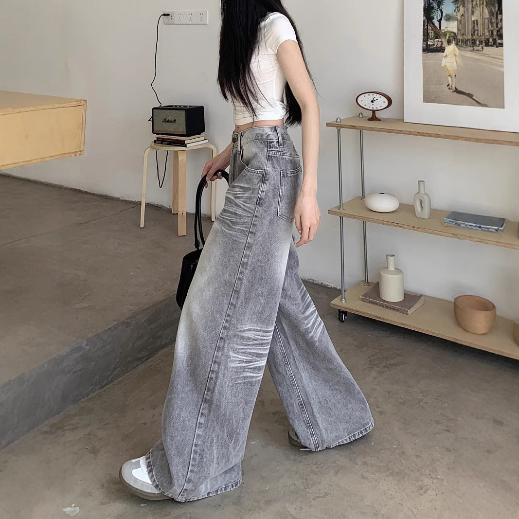 Damen Palazzo-Jeans im angesagten vintage Look mit weitem Bein Drune
