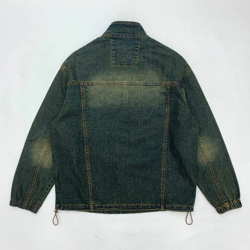 Herren Sportliche Denimjacke mit hohem Kragen Drune