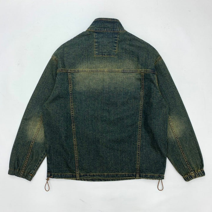 Herren Sportliche Denimjacke mit hohem Kragen Drune