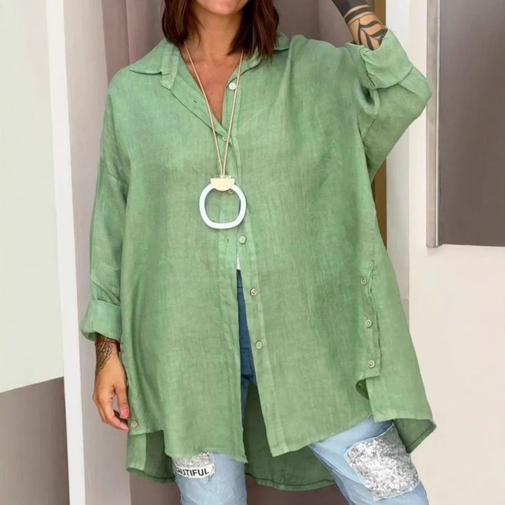 Damen Luftige Leinenbluse Drune