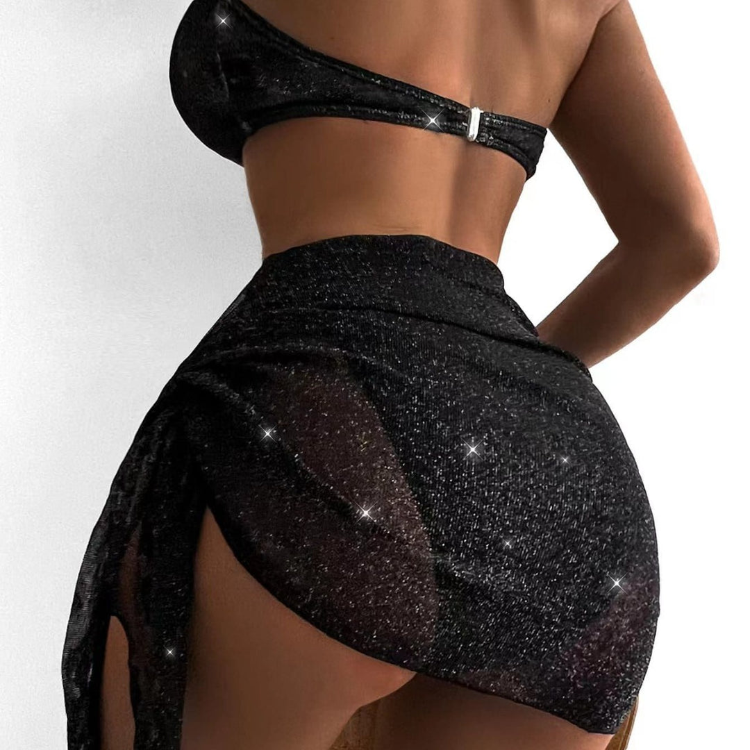 Damen Glamouröser Bandeau-Bikini mit Glitzer-Details Drune