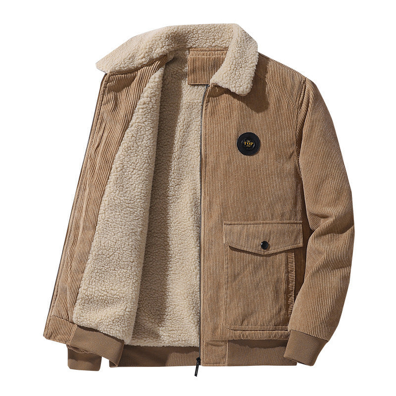 Herren Stilvolle Fleecejacke mit Teddyfutter Drune