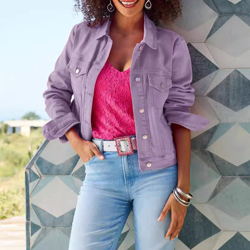 Damen Jeansjacke im lässigen Stil mit praktischen Taschen und modischem Schnitt Drune