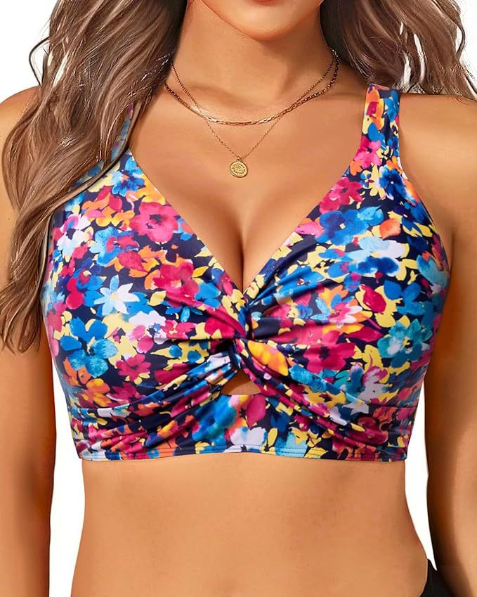 Damen sportliches Bikinioberteil mit floralem Design Drune
