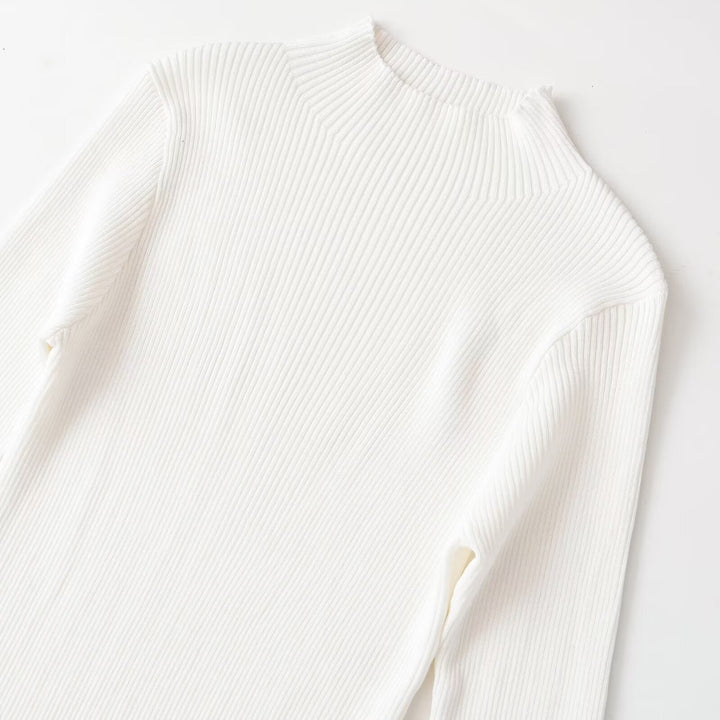 Damen Figurumschmeichelndes Rippstrickkleid mit Trompetenärmeln Drune