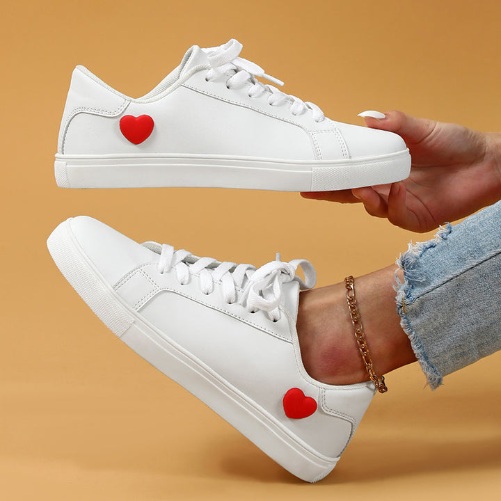 Damen Sneakers mit Herz-Applikation und weicher Innensohle Drune