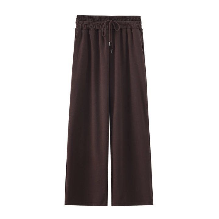 Damen Zweiteiliges Lounge-Set mit kurzem Reißverschluss-Hoodie und weitem High‑Waist-Jogginghose Drune