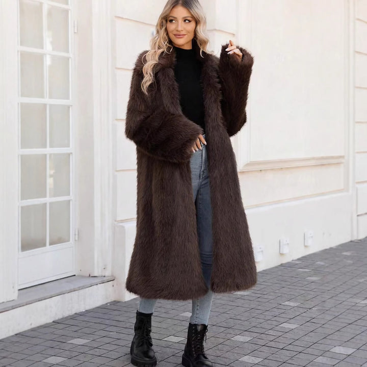 Damen Modischer Long Coat Drune