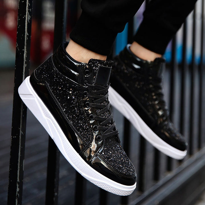 Damen Hochglänzende Sneaker mit glitzerndem Obermaterial und rutschfester Sohle Drune