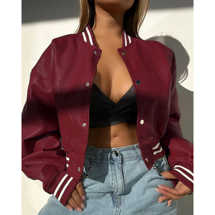 Damen Sportliche cropped Bomberjacke im Vintage-Stil Drune