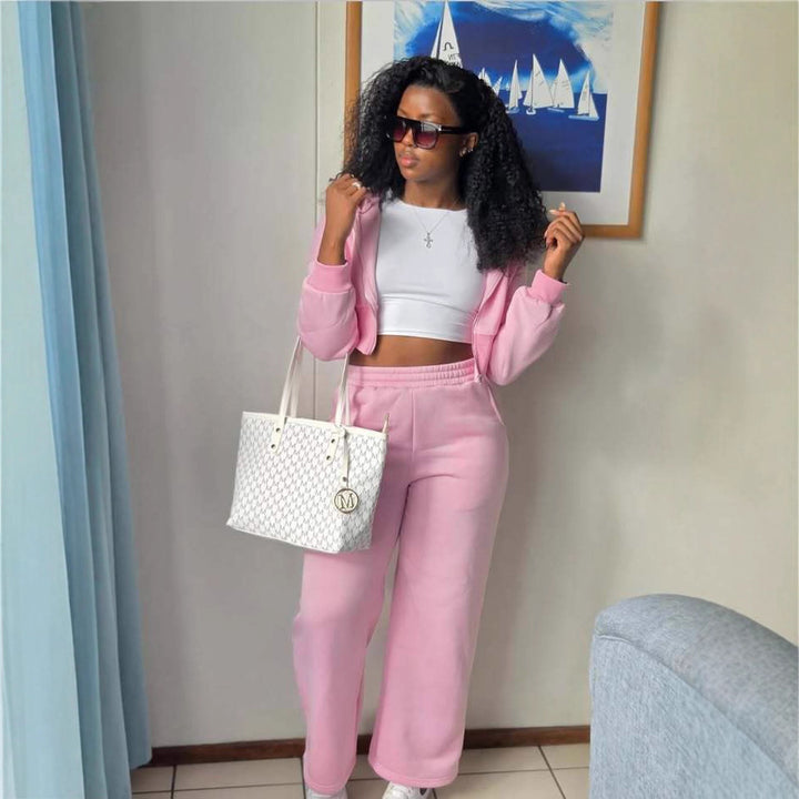 Damen lässiger Hoodie und weiter Jogginghose Set Drune