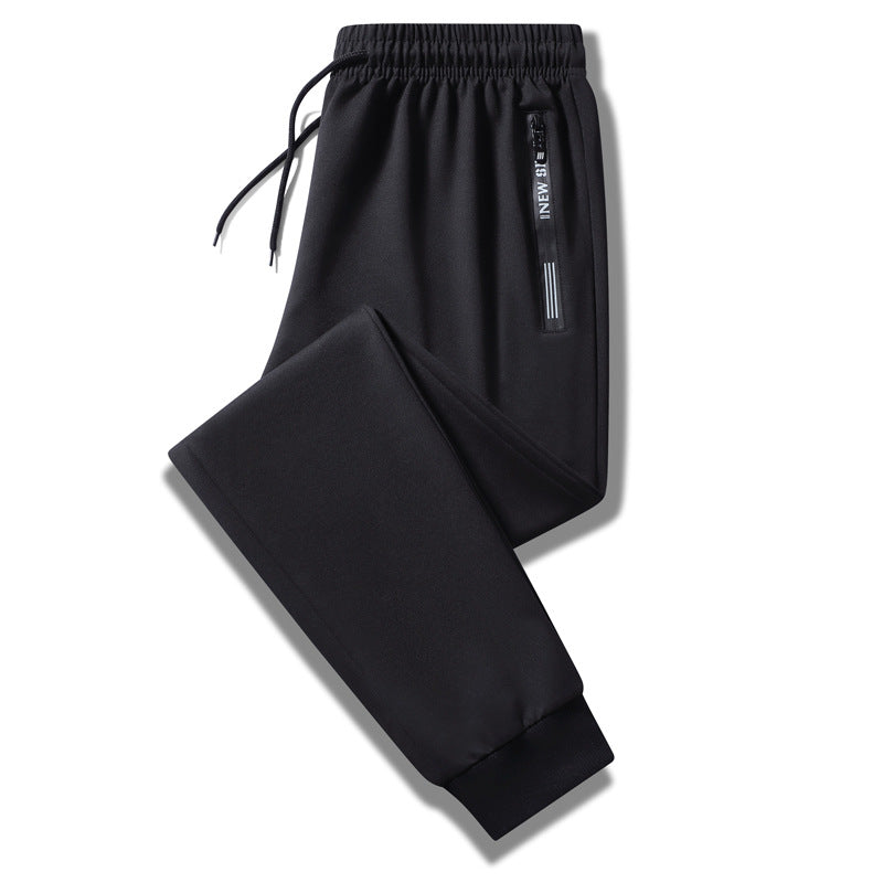 Herren Sportliche Trainingshose mit elastischem Tunnelzugbund, Reißverschlusstasche und glattem Performance‑Material Drune