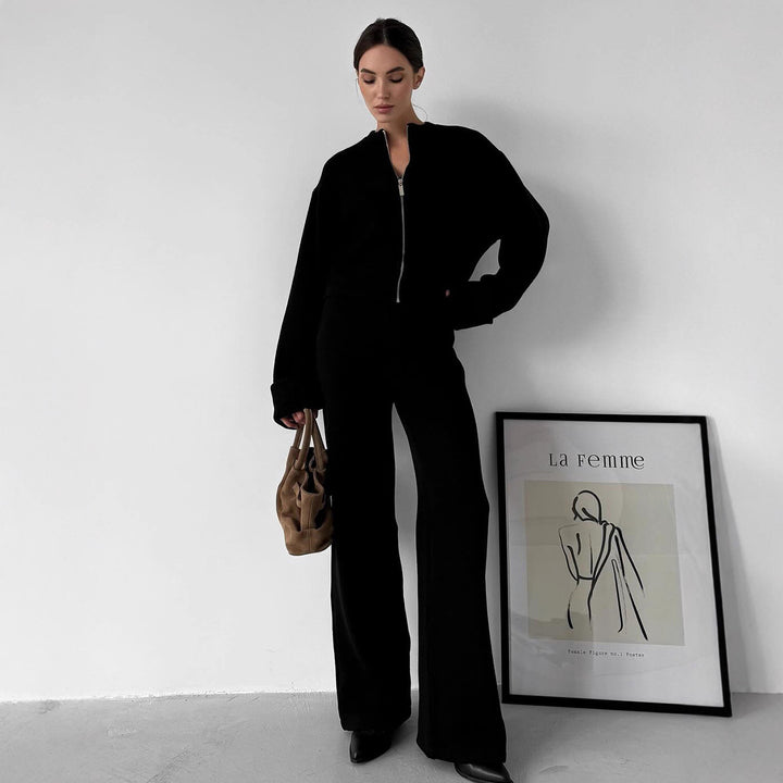 Damen Modisches und bequemes Strick-Ensemble mit weitem Schnitt Drune
