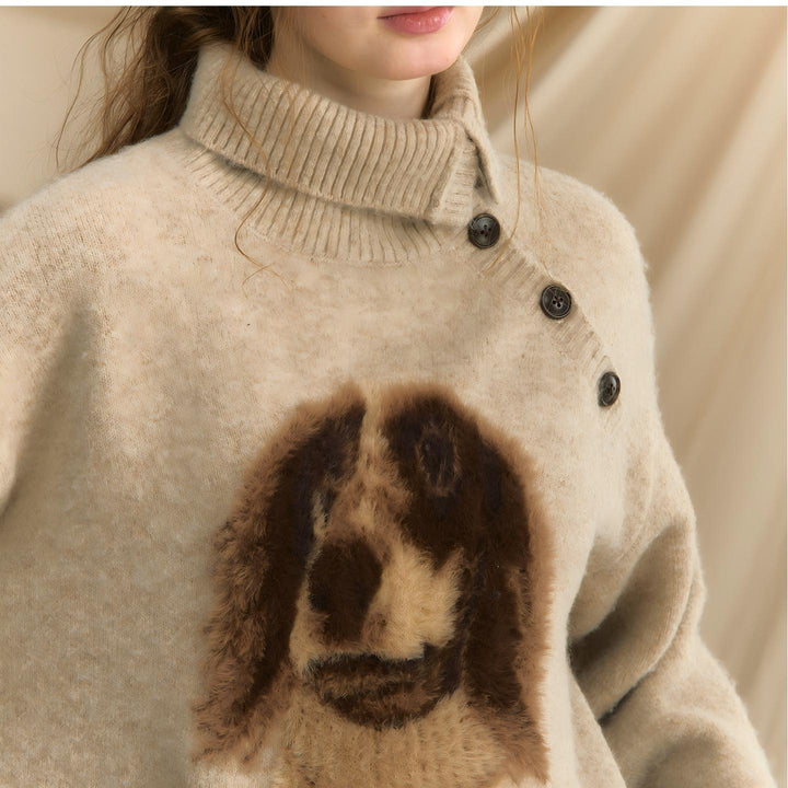 Damen Pullover mit einzigartigem Tiermotiv und strukturierter Oberfläche Drune