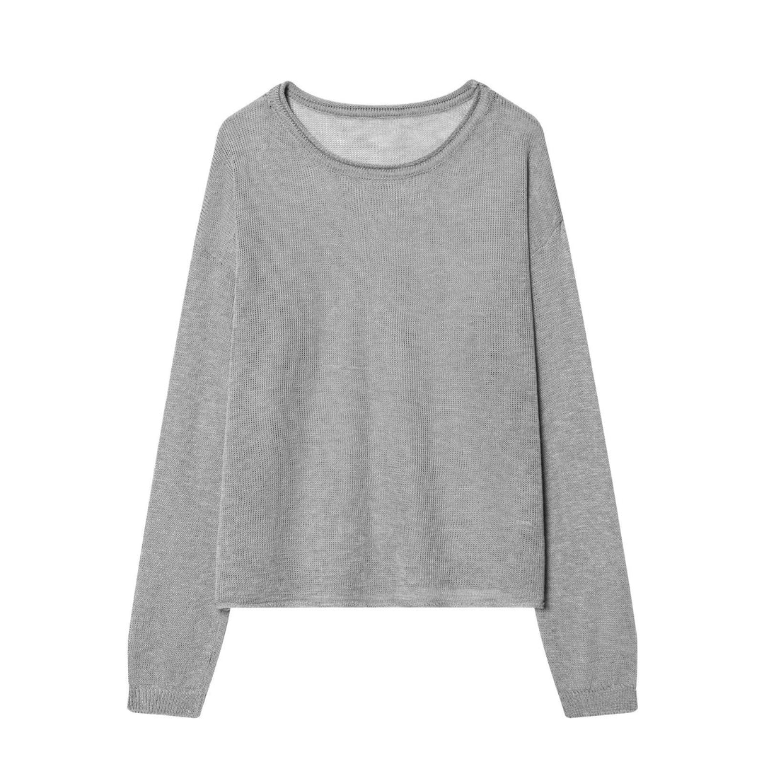 Damen Strick-Lounge-Set mit weitem Rundhals-Pullover und Highwaist-Schlaghose mit Spitzen-Detail Drune