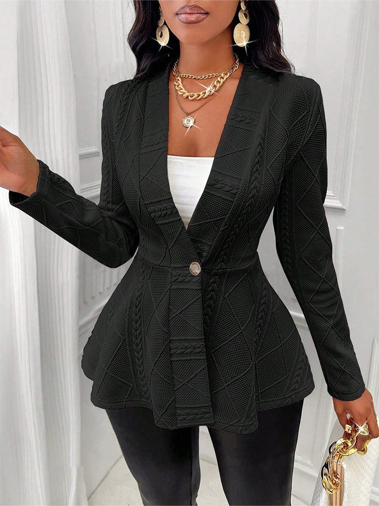 Damen elegante Blazerjacke mit strukturiertem Design und taillierter Silhouette Drune