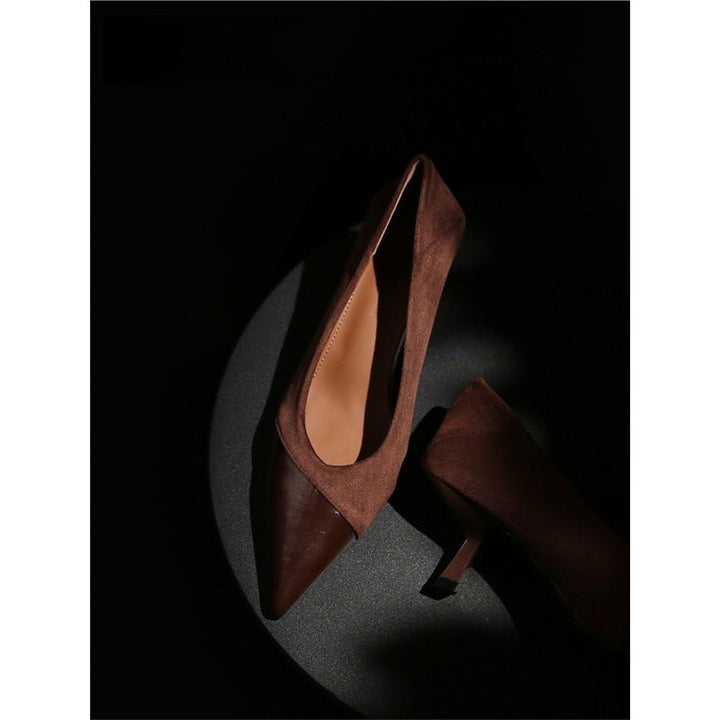 Damen spitze Pumps mit elegantem Veloursleder Drune