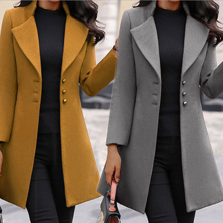 Damen elegante Jacke mit klassischem Detailing und schmaler Silhouette Drune