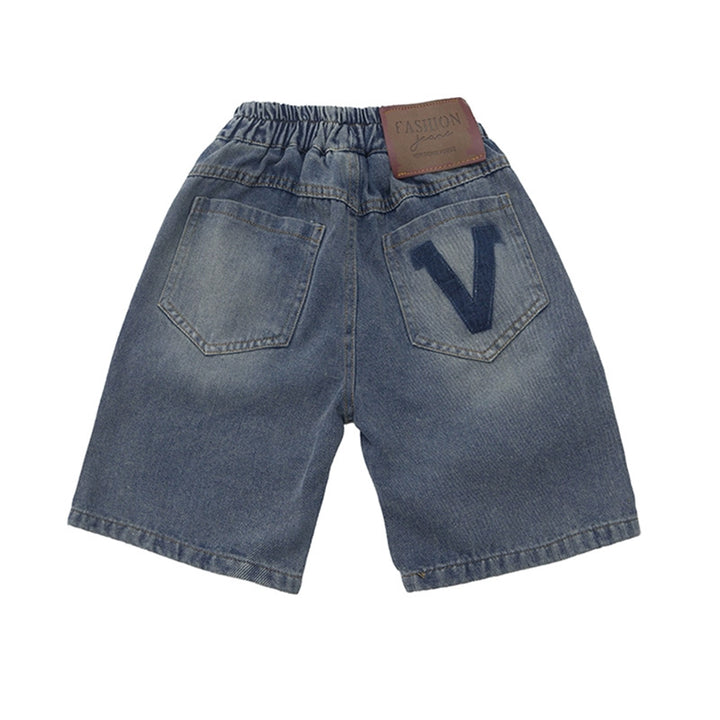 Unisex lässige Denim-Shorts mit Gummibund Drune