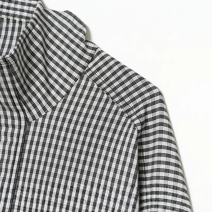 Damen Kariertes Cropped-Blouson mit Stehkragen, Reißverschluss und elastischem Saum Drune