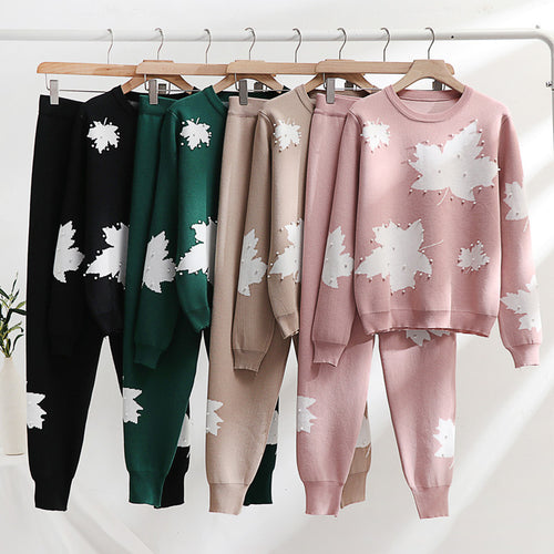 Damen Freizeit-Loungewear-Set mit floralem Design und elastischem Bund Drune