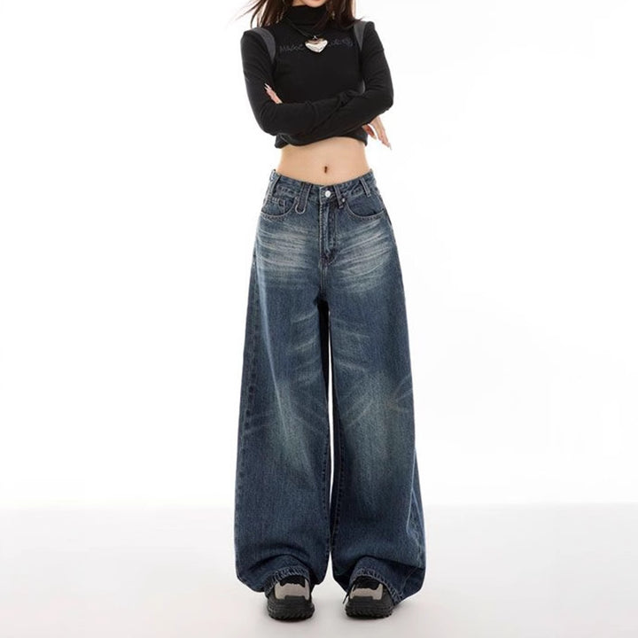 Damen weitere Jeans im modischen Used-Look Drune