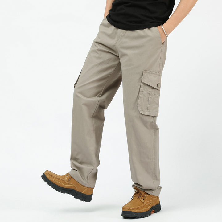 Herren utilitaristische Cargohose mit geradem Schnitt und Multifachtaschen Drune