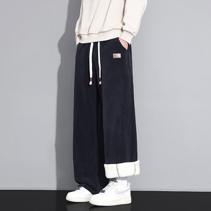 Herren Weitgeschnittene und bequeme Fleece-Hose