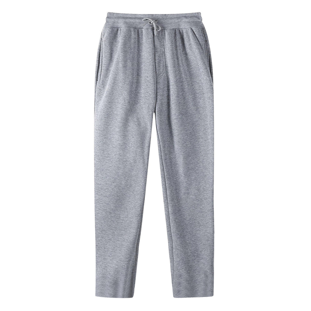 Herren nan geradlinige Sweatpants aus melierter Baumwollmischung mit elastischem Bund Kordelzug und Seitentaschen Drune