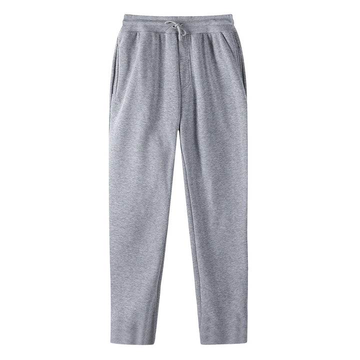 Herren nan geradlinige Sweatpants aus melierter Baumwollmischung mit elastischem Bund Kordelzug und Seitentaschen Drune
