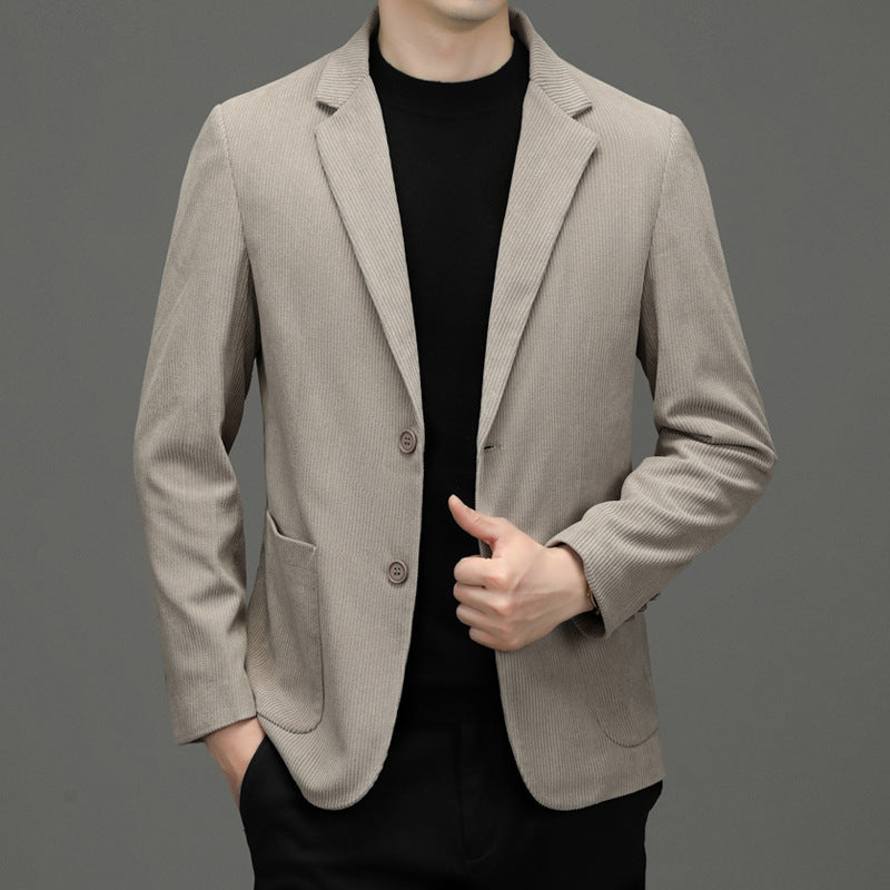 Herren Cord-Sakko Slim-Fit mit Reverskragen und aufgesetzten Taschen Drune