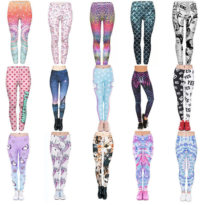 Damen Mandala-Ombre Leggings mit hohem Bund und formendem Stretch Drune