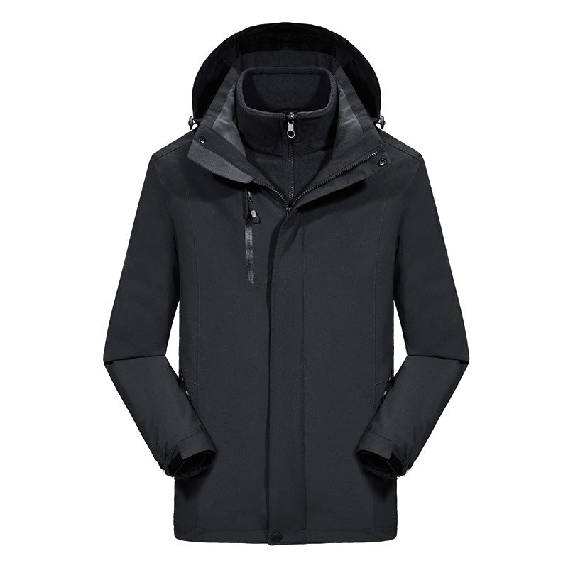 Herren Softshell-Parka mit herausnehmbarer Fleece-Innenjacke und verstellbarer Kapuze Drune