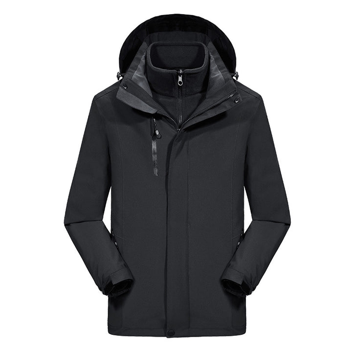 Herren Softshell-Parka mit herausnehmbarer Fleece-Innenjacke und verstellbarer Kapuze Drune