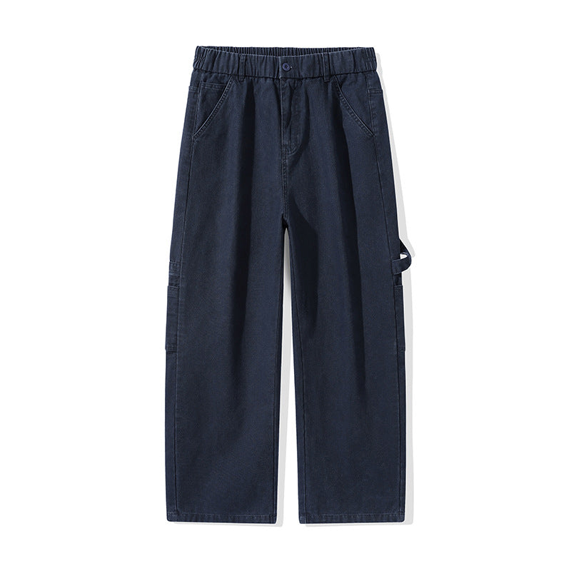 Herren Weite Utility-Cargohose mit elastischem Bund und geradem Bein Drune