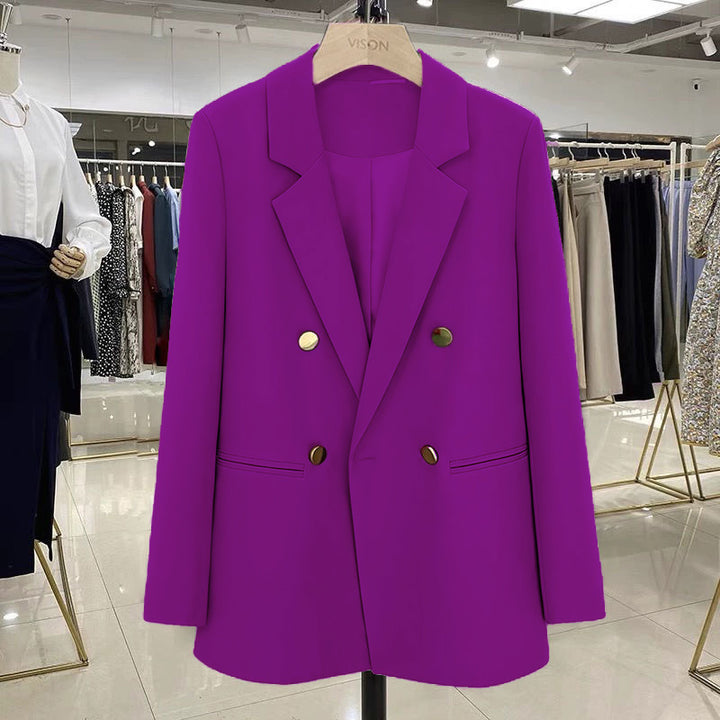 Damen Modischer Doppelreiher Blazer Drune