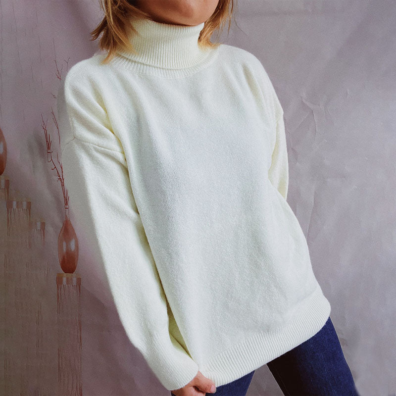 Drune | Einfarbiger Warmer Strickpullover Für Alltag