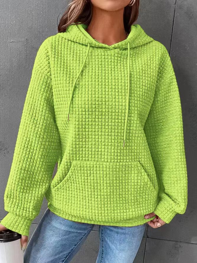 Damen luftiger Hoodie mit strukturiertem Gewebe und Kapuze Drune