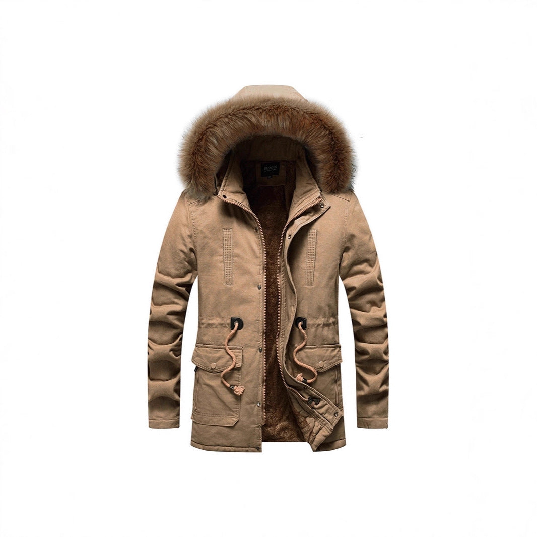 Herren Thermo-Parka mit Kunstfellkapuze und Teddyfutter Drune