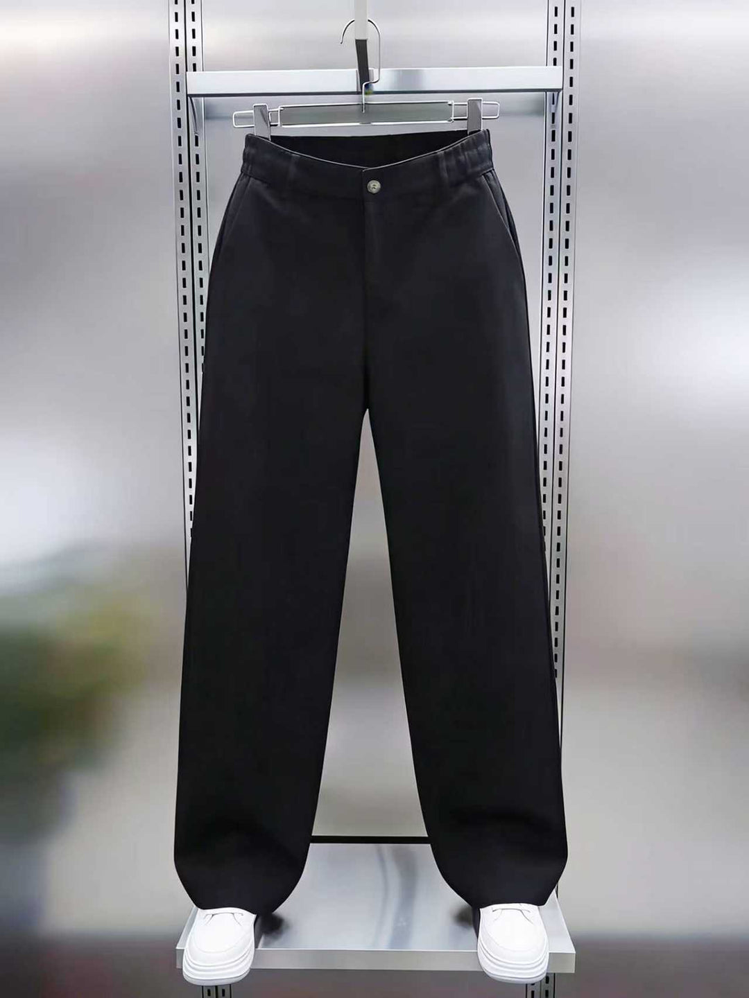 Herren Weite Chinohose mit hoher Taille und elastischem Rückbund Drune