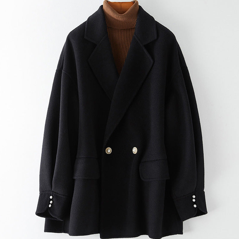 Damen Moderner Oversized Blazer mit Dekorativen Knöpfen Drune