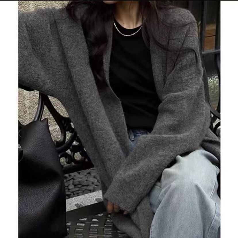 Damen Elegante und warme Oversized-Strickjacke Drune
