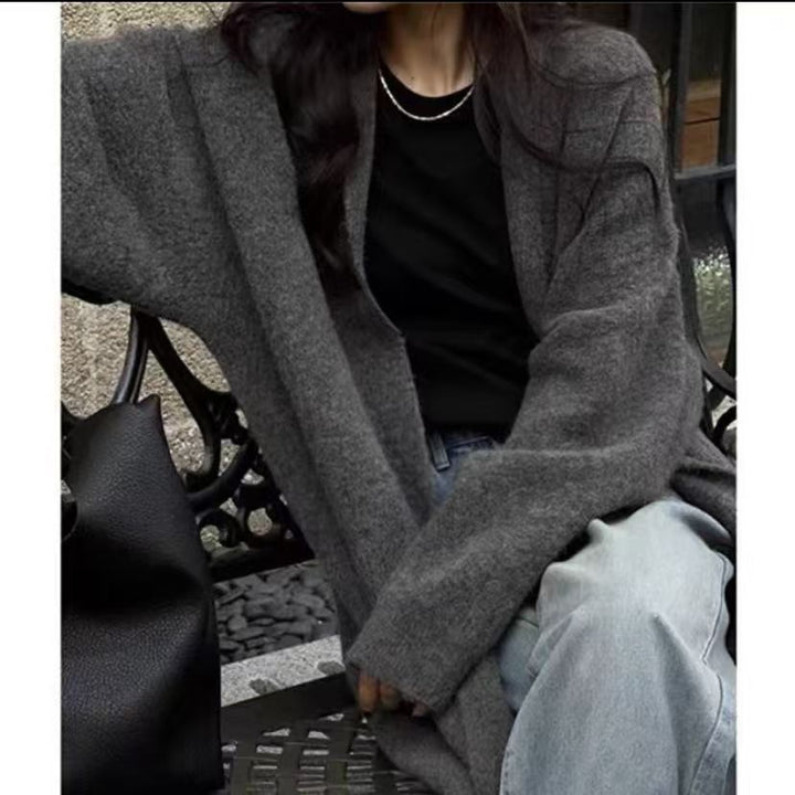 Damen Elegante und warme Oversized-Strickjacke Drune